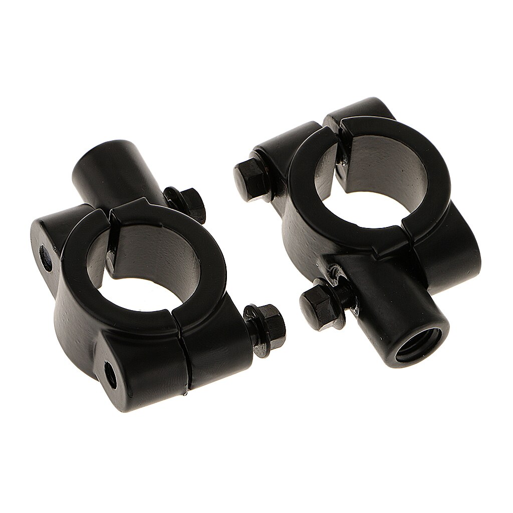 2x Motorcycle Motorbike 7/8'' Handlebar Mirror Mounting Clamp Bracket Black