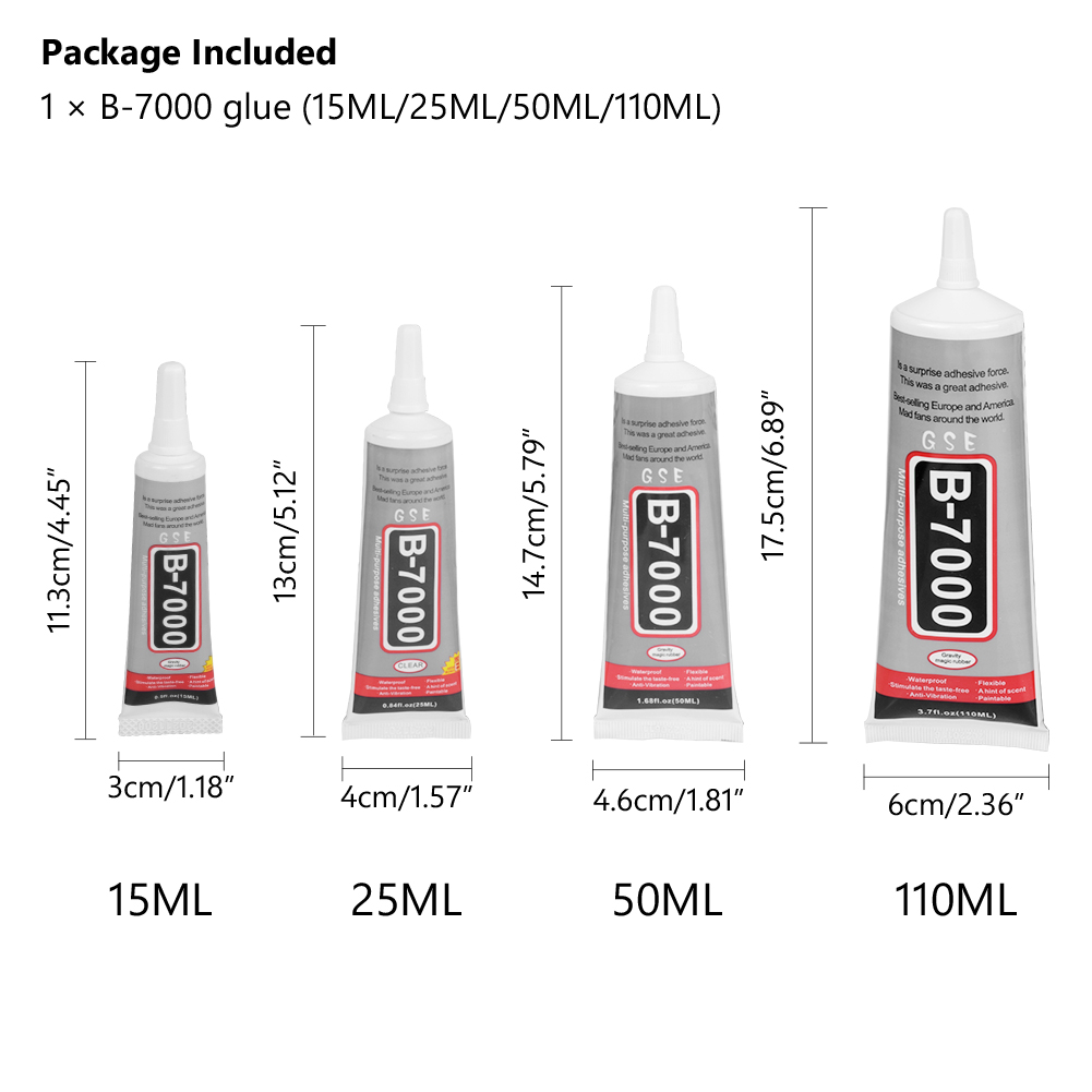 B7000 – colle universelle pour réparation de téléphone, adhésif de précision pour bricolage, 15ML, 25ML, 50ML, 110ML, 2 ou 5 pièces