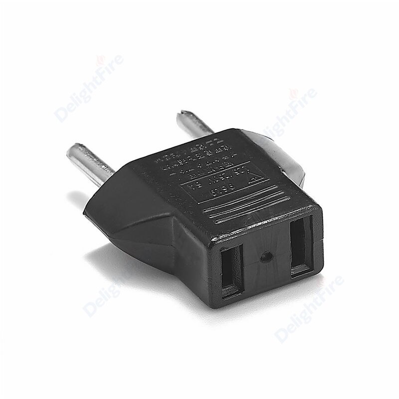 1pcs US To EU Electric Plug America To Europe Travel Wall AC Power Charger Outlet Adapter Converter 2 Pin Wall Electrical Socket: 4.0mm black