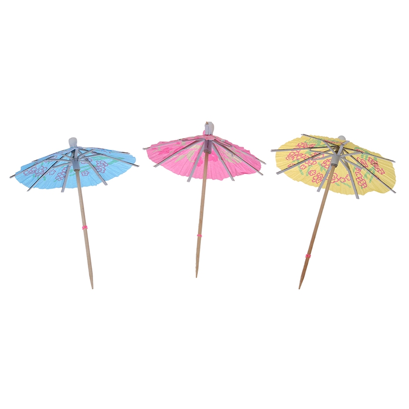 144 Paper Tropical Hawaiian Cocktail Drink Parasol Umbrella
