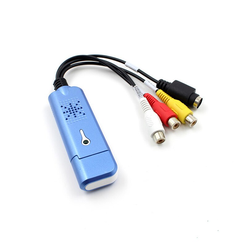 Portable For USB 2.0 Easycap Video Audio Capture Card Adapter VHS DC60 DVD Converter Composite RCA Blue for PC Laptop