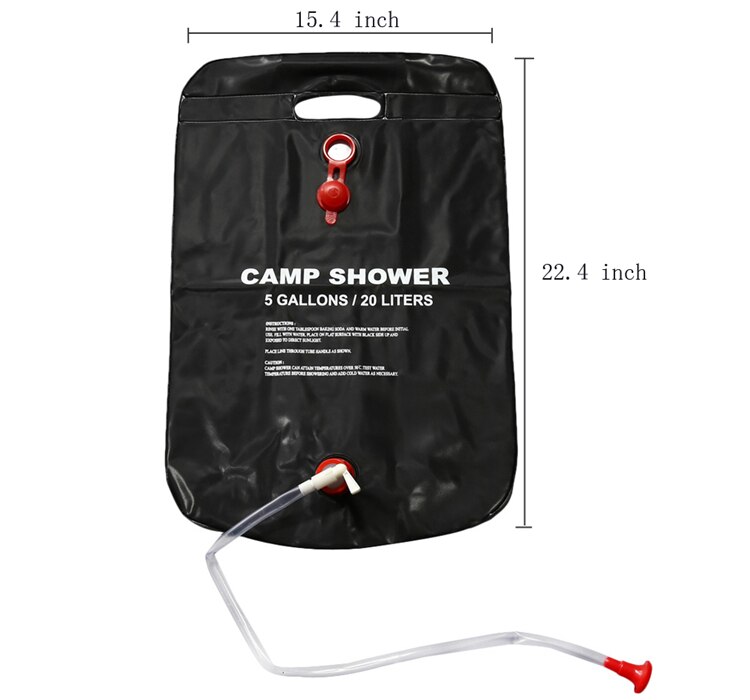 Solopvarmet brusebad 20/40l udendørs bærbar brusebad taske rejser camping vandreture klatring krop kæledyr rengøring vandpose: 20l