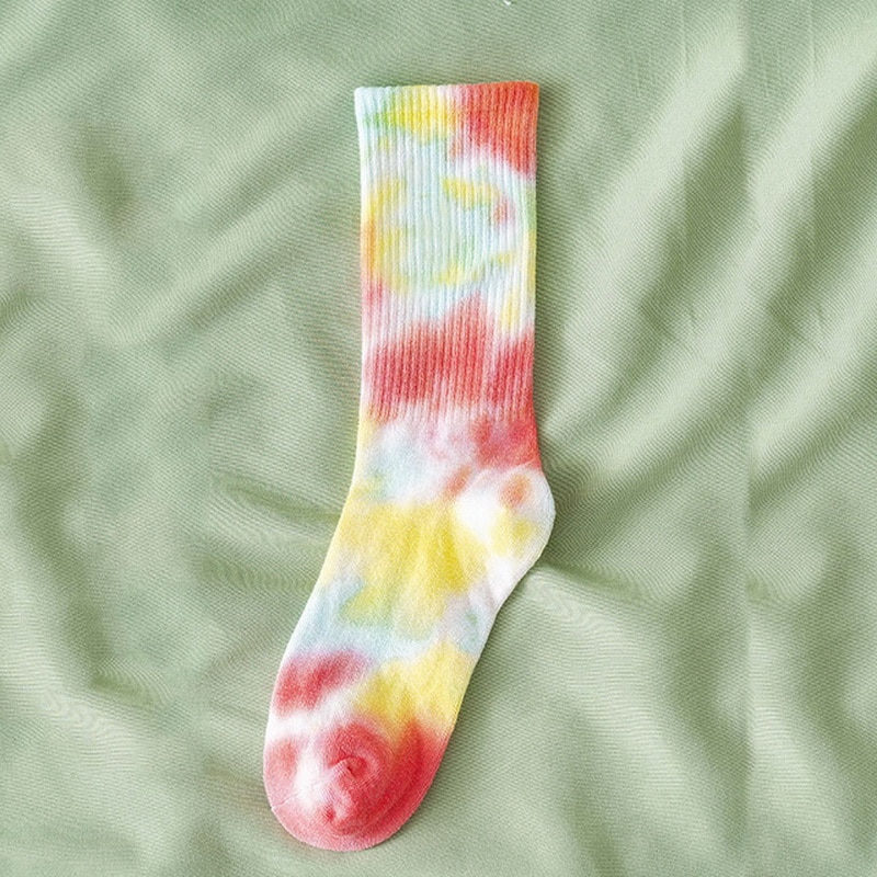 Cotton Skate Socks Men Women Sock Knee-high Funny Cycling Running Hiking Tie Dye Sox harajuku hip hop happy socks: E791879D