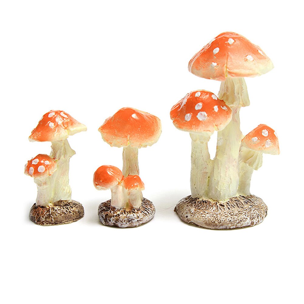 1pc svampe paddehatte figurer harpiks miniature håndværk gør-det-selv ornament fe have ornament dekoration terrarium dukkehus indretning