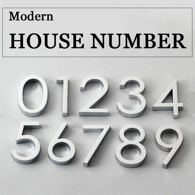60mm Self Adhesive House Number Sticker For Apartment Plastic Doorplate Home Door Plaque Numbers Signs Mailbox Street Numbers