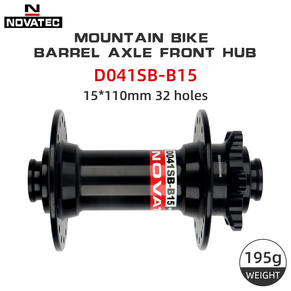 Novatec-Mountain Bike Bearing Hub, MTB Frente, 32 Buracos, Através, 100x15mm Boost, 110x15mm, 32 H, Peças de bicicleta: YELLOW