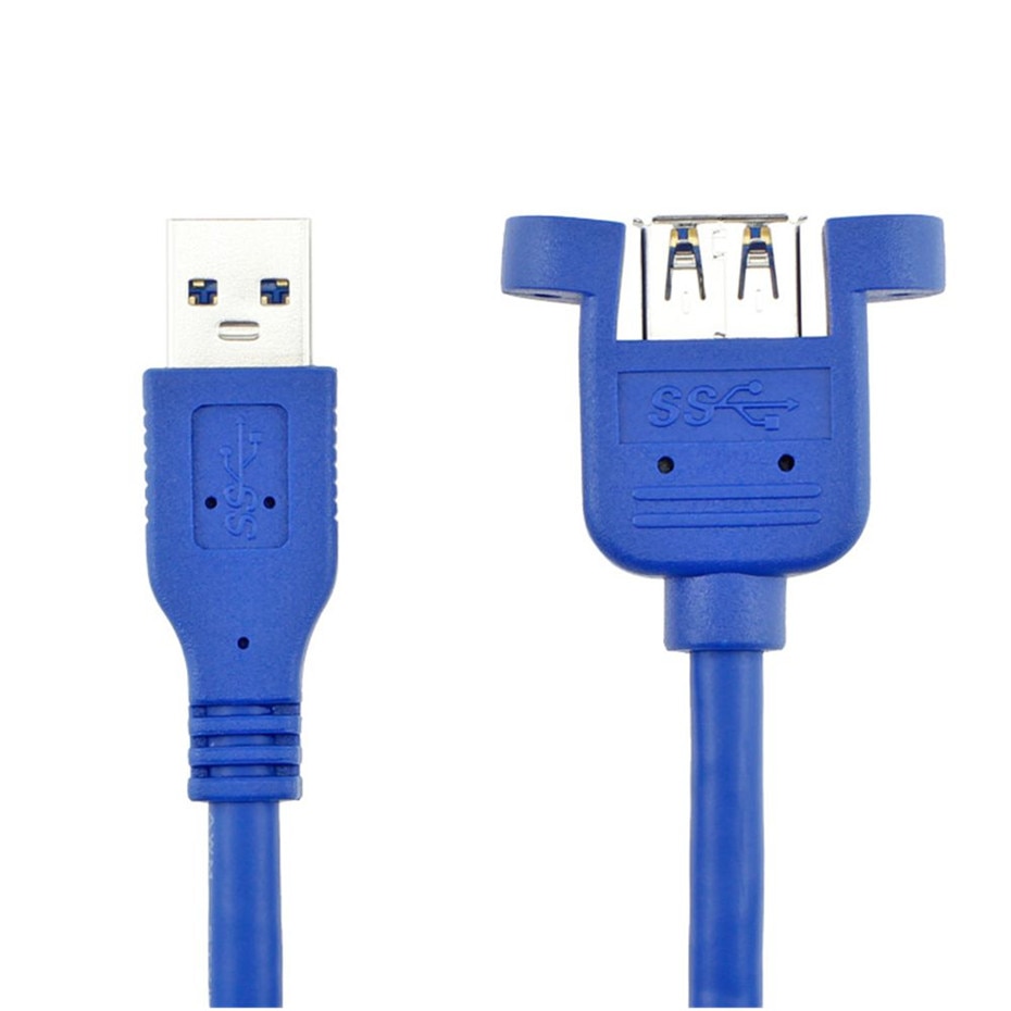 Usb kabel 3.0 forlænger han til hun forlænger kabel ledning dobbelt skærmet skrue panel montering 0.3m 0.6m 1m 1.5m 3m 5m