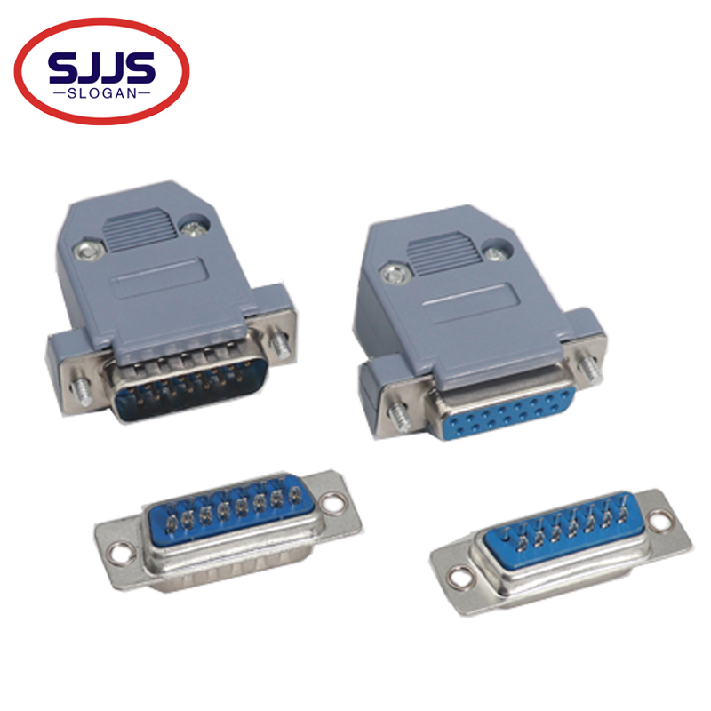 【5-1PCS】 enchufe de puerto serie tipo cable soldado con núcleo DB15 doble fila cabeza macho/hembra/carcasa conector RS232 puerto COM estenopeico