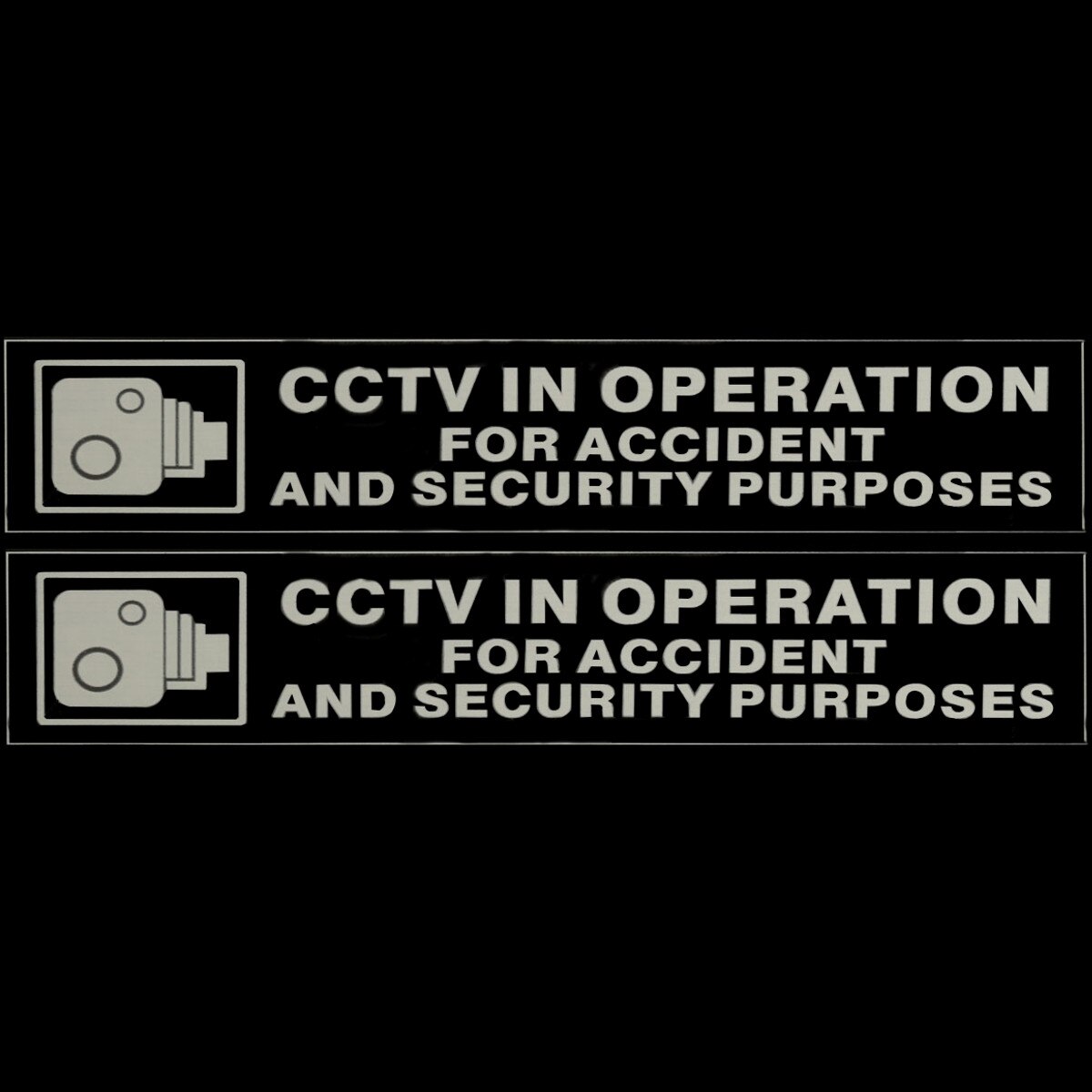 2pcs CCTV in Operation for Accident Security Purposes Self-adhensive Stickers Car Van Bus 198mmx40mm
