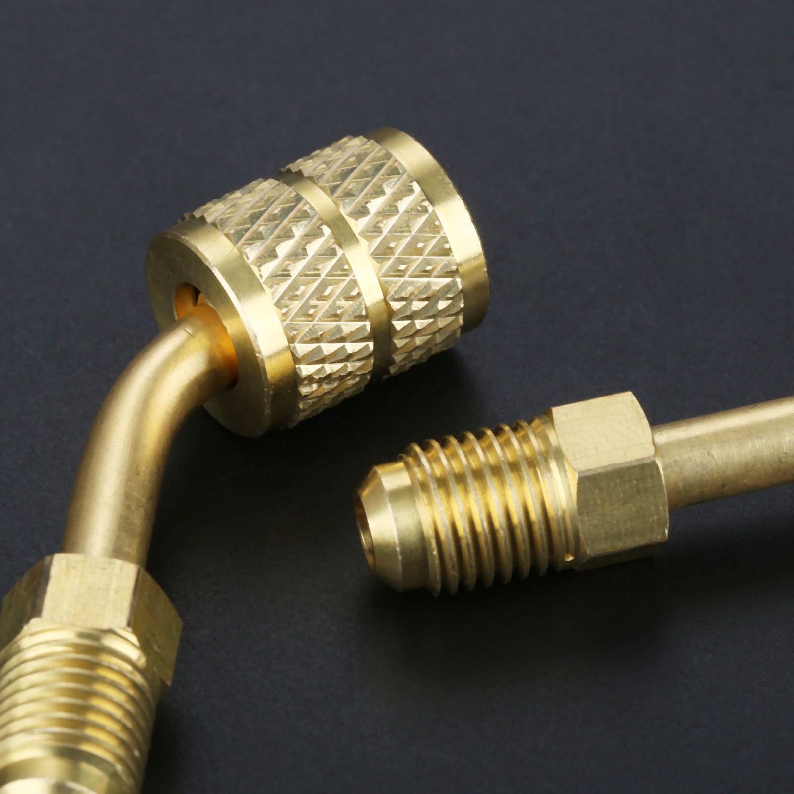 2x R410a Adaptor Connector Split Ductless Service Port Adapter 5/16" SAE Female To 1/4" SAE Male Mayitr Brass Air Condition Tool