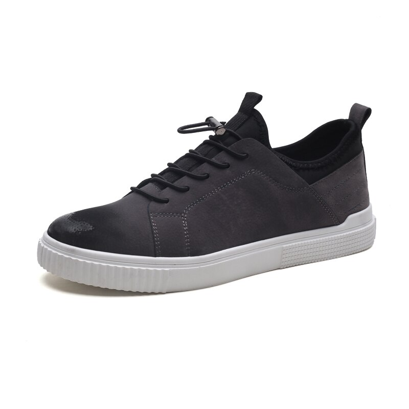 Mænd skateboard sko ruskind læder sneakers mænd efterår mænd sport lejligheder sko gåsko zapatillas de deporte: Grå / 9.5