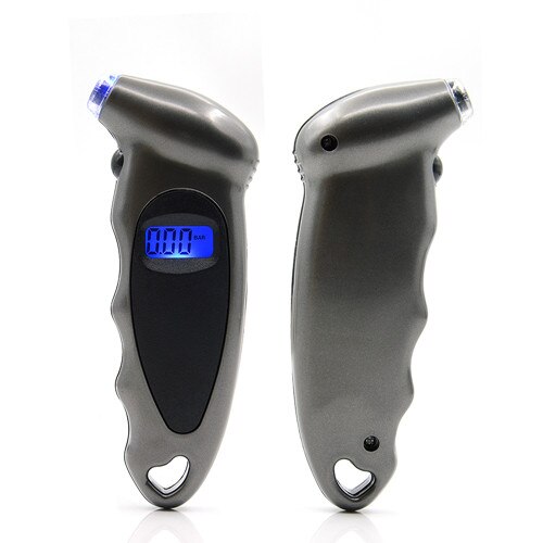 Mini lcd digital däck nyckelring lufttrycksmätare för bil motorcykel  w310: Silver-