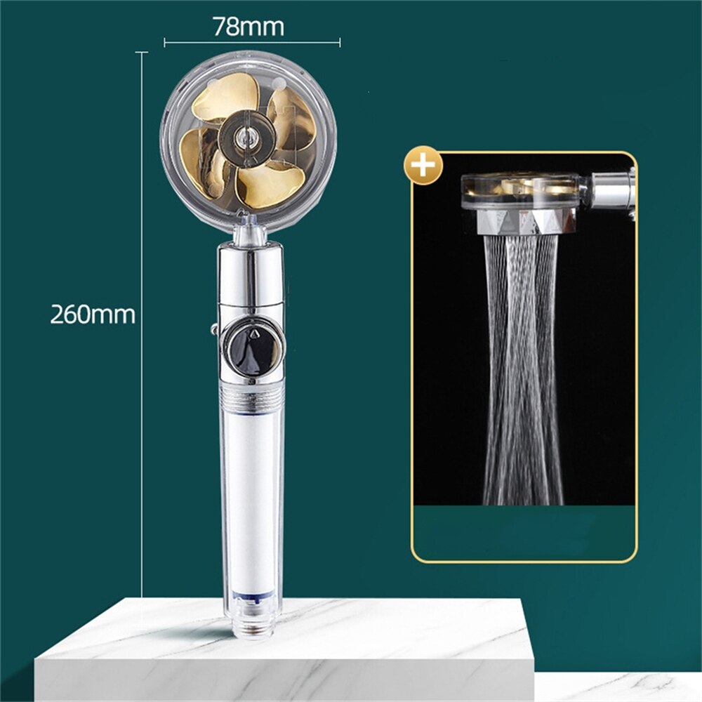 Ręczny prysznic śmigła z turbodoładowaniem zestaw robić modernizacji prysznica jednoprzyciskowy ogranicznik wody mały filtr prysznicowy Showe: Pressurized prysznic