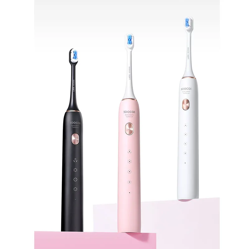 SOOCAS X3S Elektrische Schallzahnbürste, IPX8, wasserdicht, 180 Tage Akkulaufzeit, Ultraschall-Zahnbürste, ultraweiche Borstendüsen