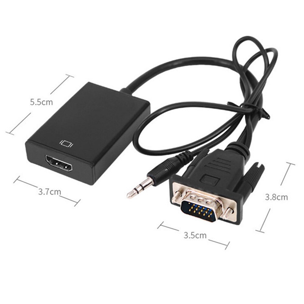 1080P Hd Vga Naar Hdmi Met 3.5Mm Audio Kabel Vga Naar Hdmi Adapter Voor Pc Projector Ps4 Laptop naar Hdtv Video Audio Converter