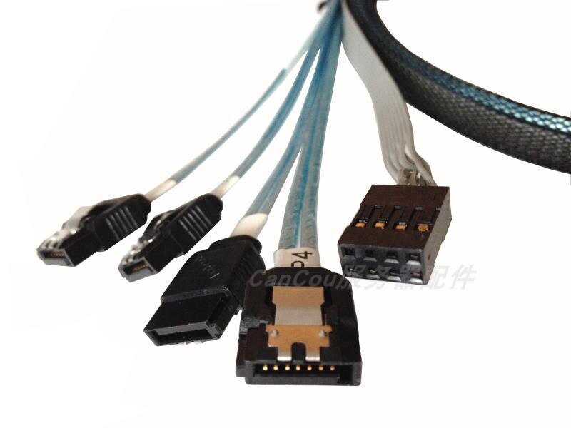 12gb/s 1 to 4 hd mini-sas kabel sff -8643 to 4 sata kabel 80cm sff -8643 (mini-sas hd ) to 4* sata  +8 pin sgpio kabel