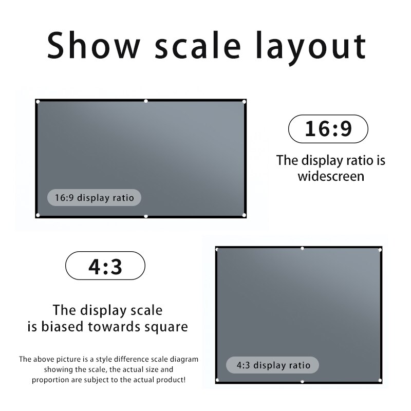 Mixito Black Edge Anti-light 130 Inches 16:9 3d HD Portable With Holes Outdoor Indoor Projector Curtain Screen