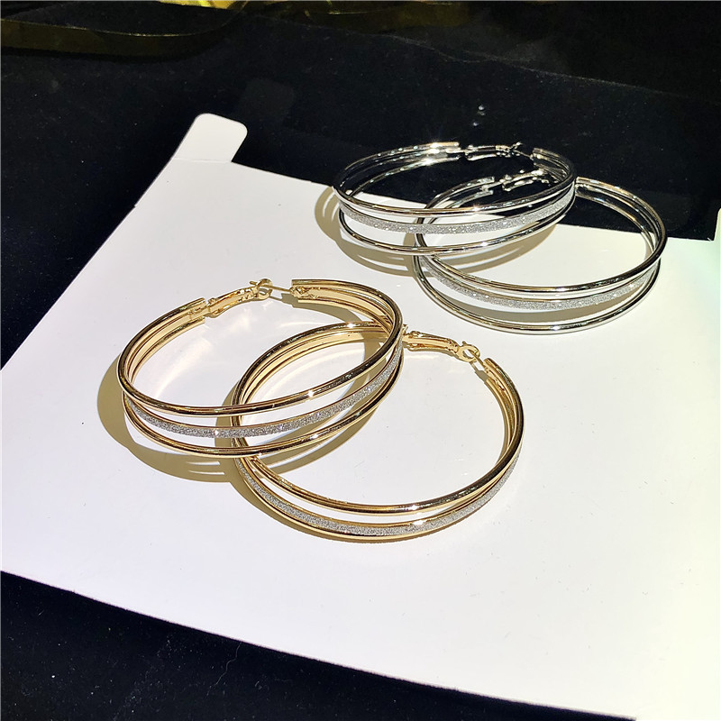 LATS Big Circle Round Hoop Earrings for Women&#39;s Statement Golden Punk Charm Earrings Party Jewelry