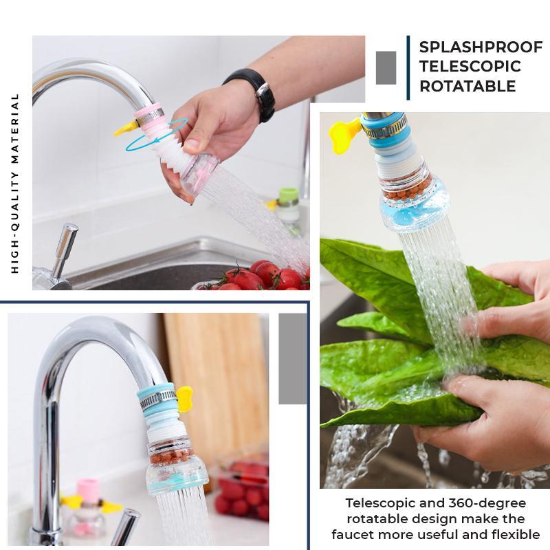 360-degree Rotating Filter Splash-proof Water Tap Installed On Your Faucet To Filter And Regulate The Water Flow