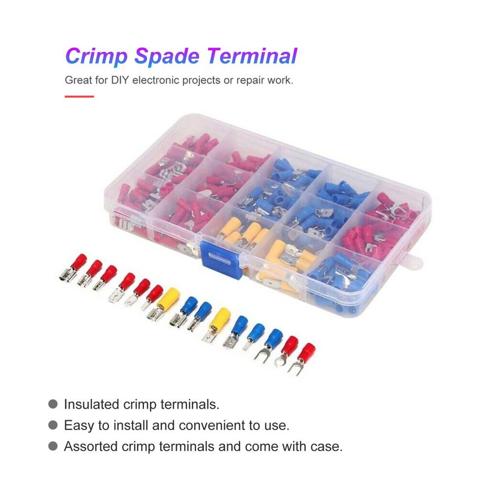 280Pcs Crimp Spade Male Female Terminal Assorted Kit Ring Fork Insulated Electrical Cable Wire Connector Set