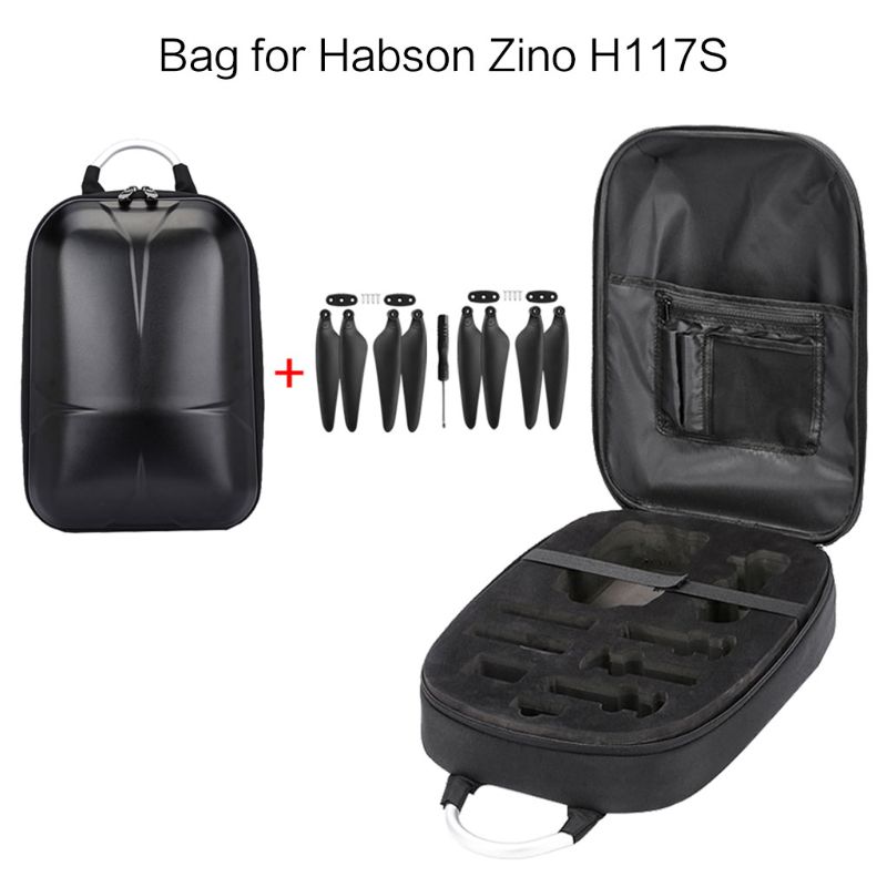 Waterproof Hard Shell PC Backpack Box Case Carrying Bag and 2 Pairs Propellers for Hubsan Zino H117S RC Quadcopter Drone: B