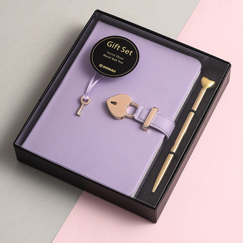 Secret Notebook Ruled Journal Lined Diary With Lock Heart Lock: Lavender / A6 without box