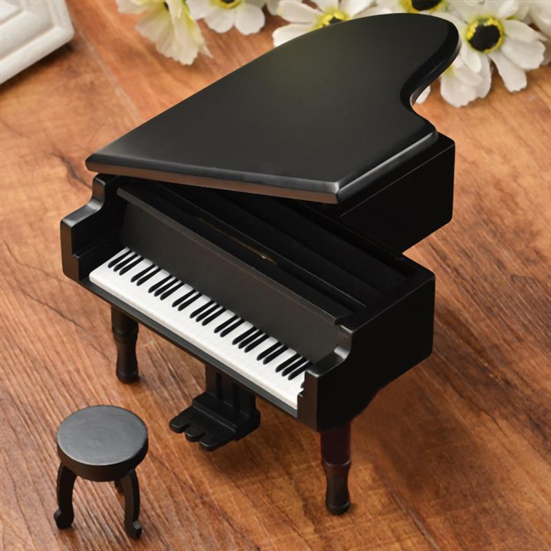 Boîte à musique en forme de Piano de Simulation en bois triangulaire exquise avec une bonne sonore, petite décoration de bureau