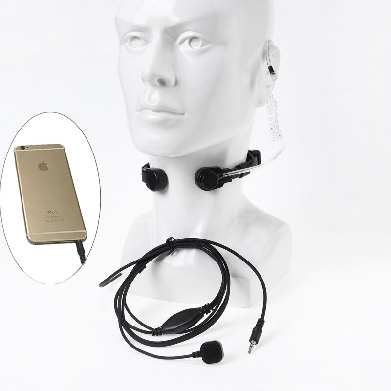 Microphone à gorge Flexible, jack 3.5mm, Tube acoustique discret, écouteur, casque, pour iphone xiaomi Iphone android, téléphone portable