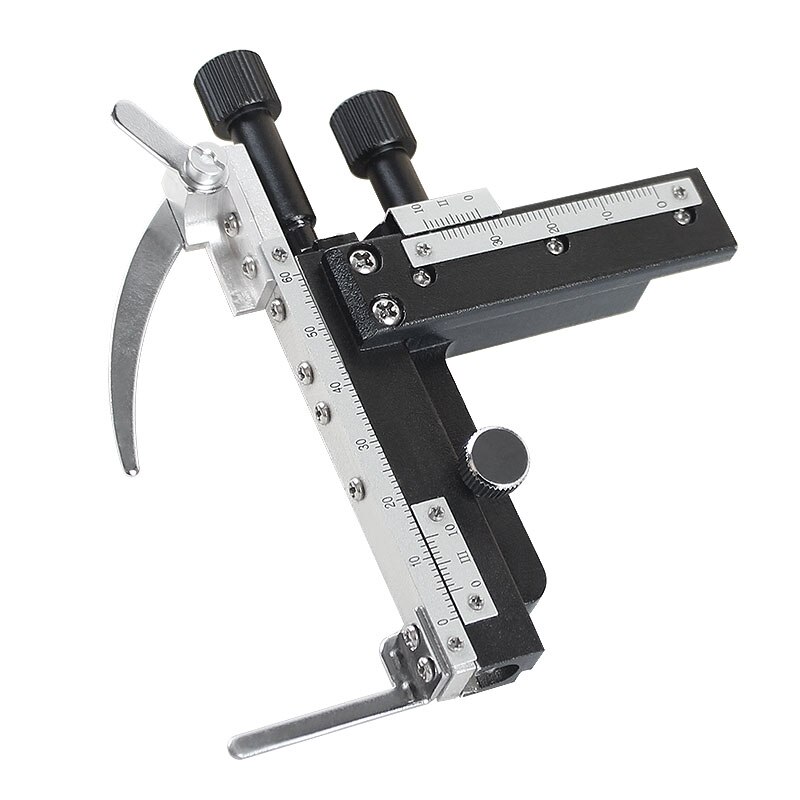 Attachable Mechanical Stage X-Y Movable Stage with 0-60mm Scale Ruler Biological Microscope Metal Moving Ruler