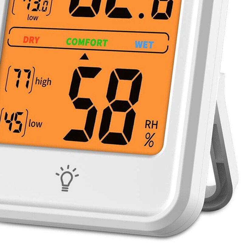 Digital Hygrometer Indoor Thermometer Accurate Temperature Monitor Meter Humidity Gauge with Backlight for Home Office Greenhous