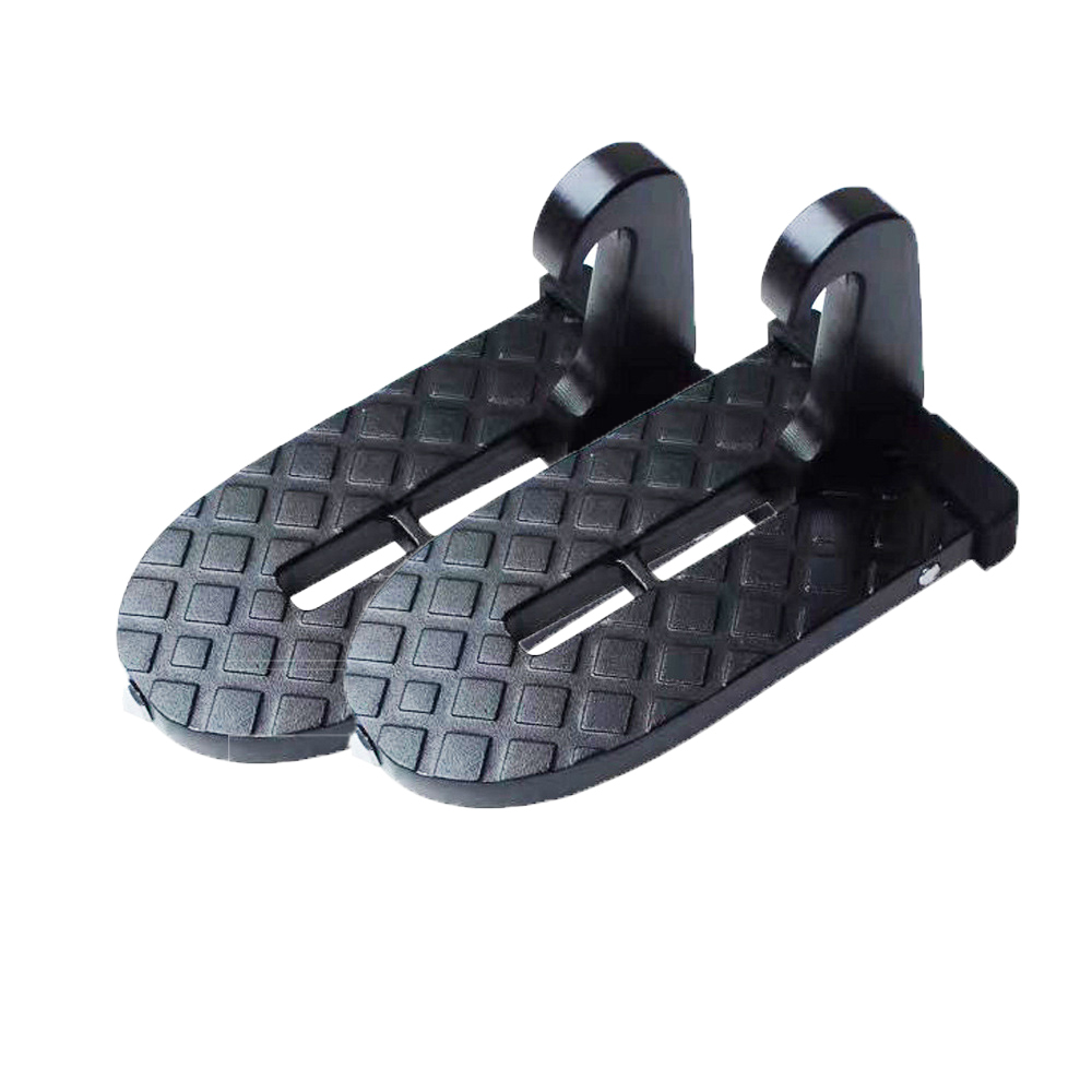 Auto Gear Door Step Easy Access to Roof Supports Both Feet Foldable Car Roof Rack Step Glass Breaker Safety Hammer Hook Pedal: WHITE