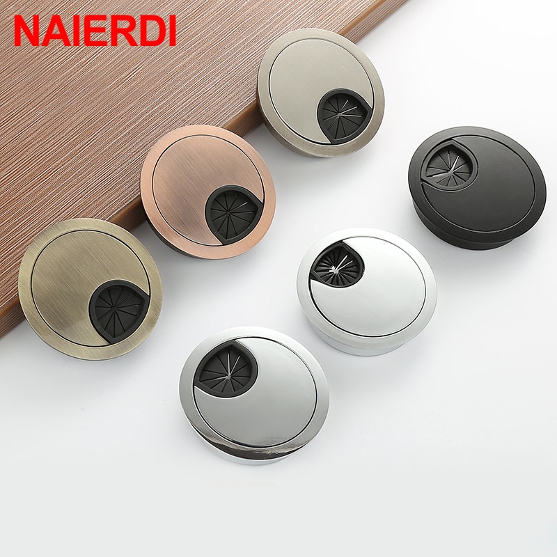 Couvre-fils de Table ronds en alliage de Zinc | Couvre-trous de sortie, Port pour ordinateur PC, câble de bureau, oeillet support de ligne 50mm/53mm/60mm/80mm