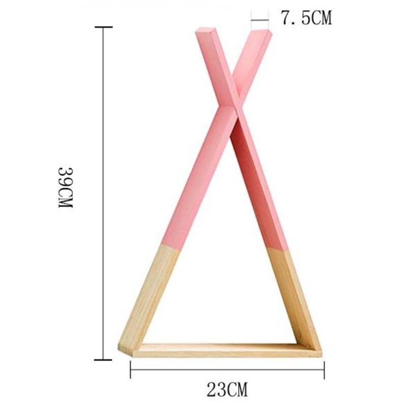 Nordic Stijl Baby Houten Driehoek Plank Mooie Muur Opknoping Trigon Opslag Boek Plank Thuis Kids Babykamer Diy Decor