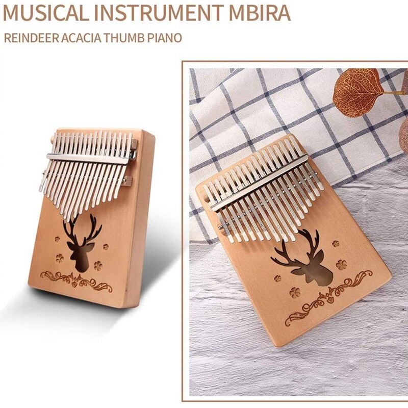 Kalimba 17-Key Thumb Piano with Tuning Hammer, Portable Finger Piano Music , Suitable for Children Adult Beginners