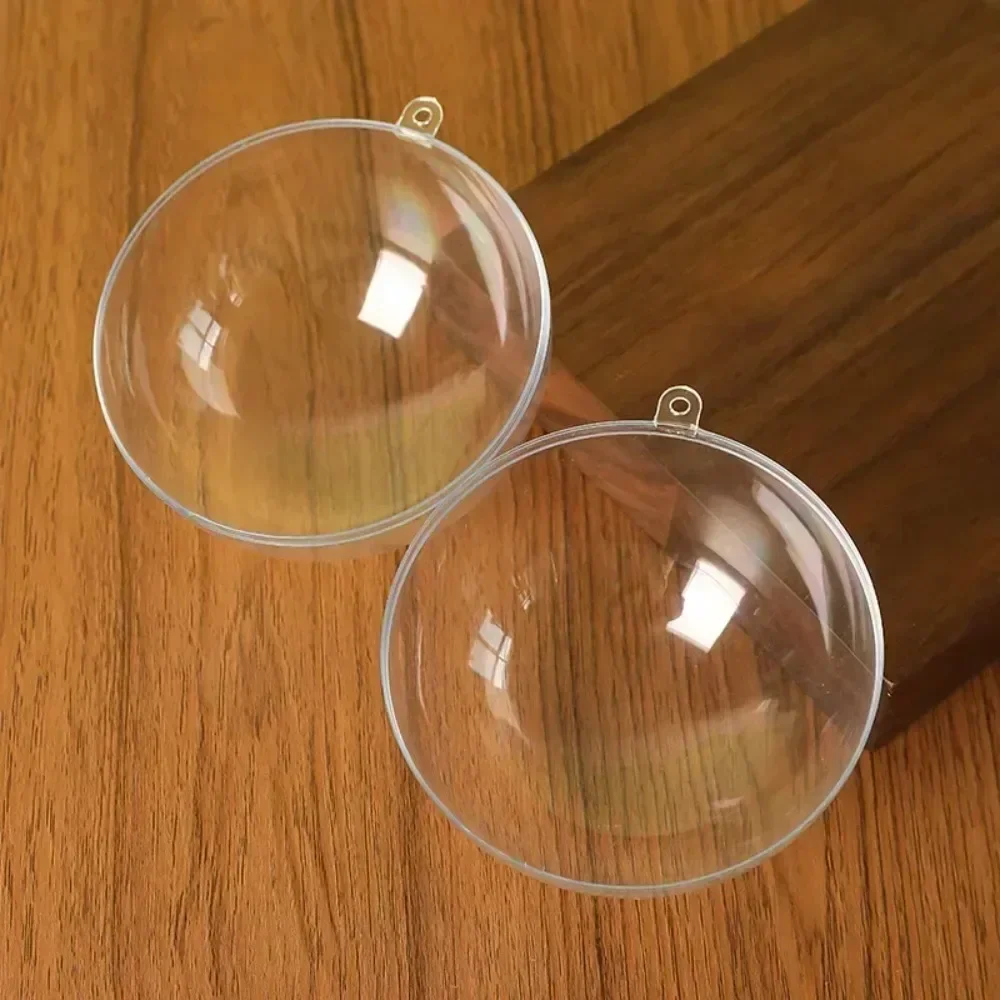 Bola de Navidad acrílica de plástico transparente, bola de adorno rellenable de 7-16CM para decoración Manual del hogar, de Navidad y boda