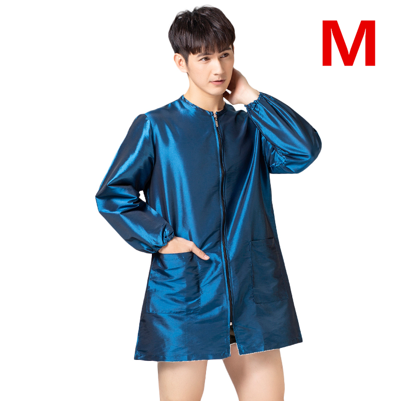 Uniforme de travail à fermeture éclair pour barbier , Cape de coiffeur, vêtements de travail, tablier de toilettage pour animaux de compagnie: A027-Blue-M