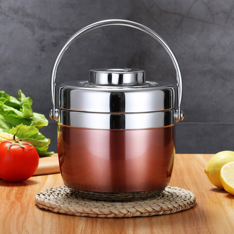 Termo portátil de acero inoxidable para comida, caja de almuerzo al vacío de 6-12 horas, tarro de sopa de 1,2/1.5L, caja Bento aislada, contenedor a prueba de fugas