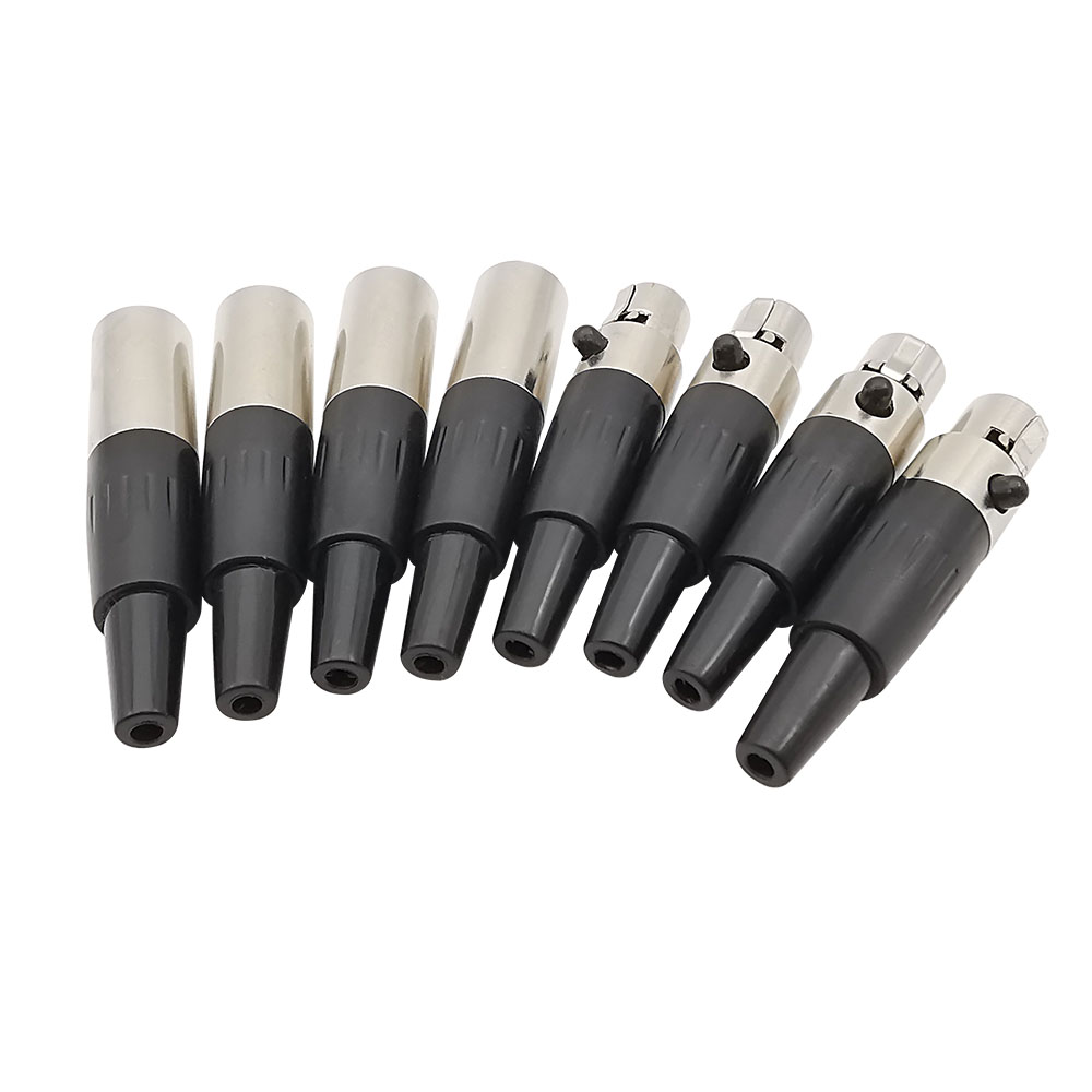 Mini XLR 3 pines 4 pines 5 pines 6 pines enchufe hembra macho micrófono conector de Audio Cable adaptador de micrófono de soldadura
