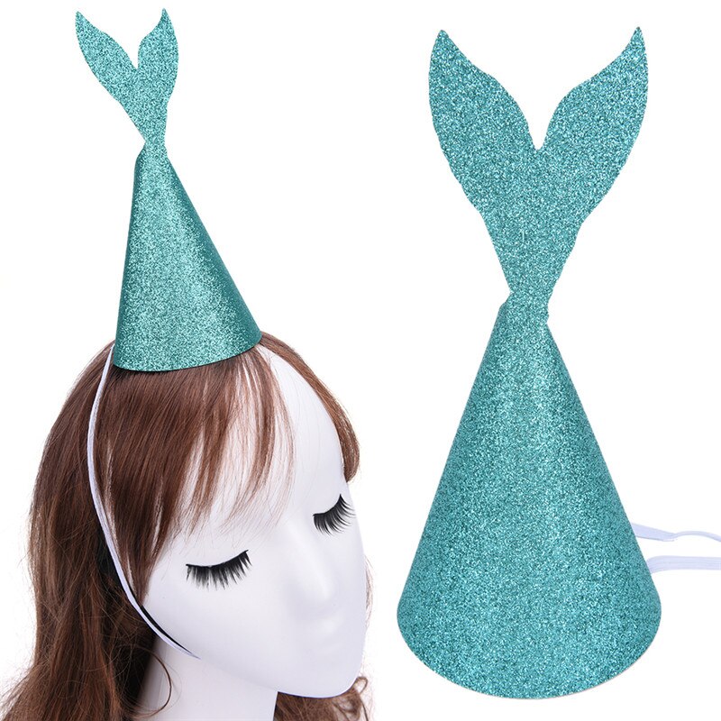 DIY Lovely Mermaid Tail Hats Glitter Mermaid Hats Headdress Wedding Girl Friend Kid's Birthday Party Decorations