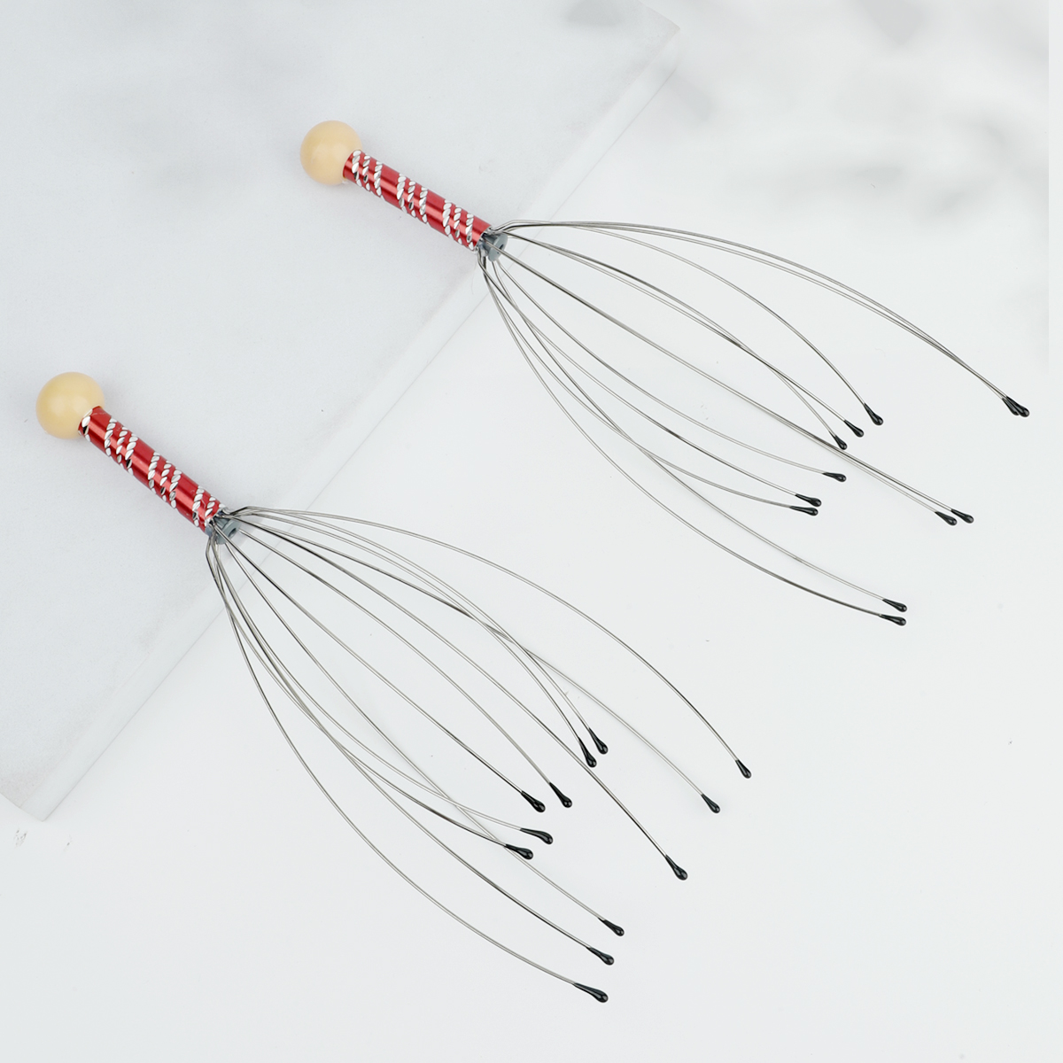 1/2sopus Head Massager Hoofdhuid Massage Klauw Soul Extractor Verlicht Spanning Spier Ontspanning Relief Vermoeidheid Massager Care Tools: Ivoor