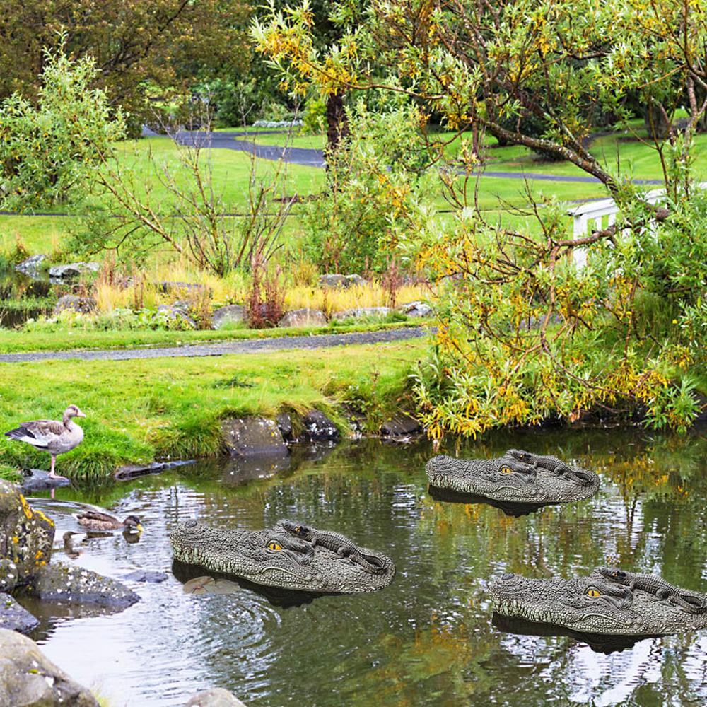 Floating Crocodil e Water Decoy Garden Pond Art Decor for Goose Control Simulation Foam Crocodil Home Garden Decoration