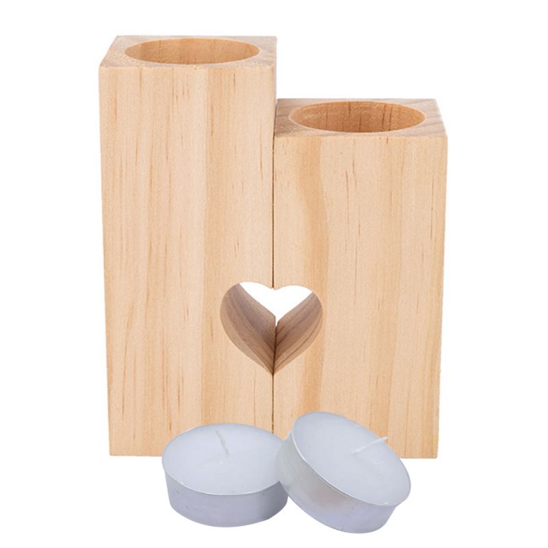 Bougeoir bois artisanat noël carré chandelier support maison fête décor noël décorations nouvel an décoration de la maison: D