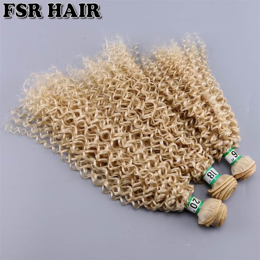 Tissage synthétique Afro crépu bouclé gris clair | Lot de 3 pièces de mèches 210 à haute température