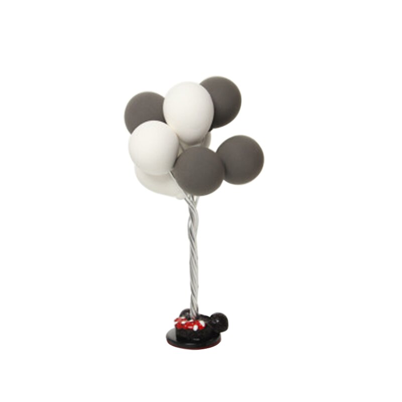 1PC Mini Cartoon Ballon Auto Innenraum Display Ornamente Schöne Ton Luftballons Dashboard Auto Ballon Ornamente Dekoration Ballon: gray-white