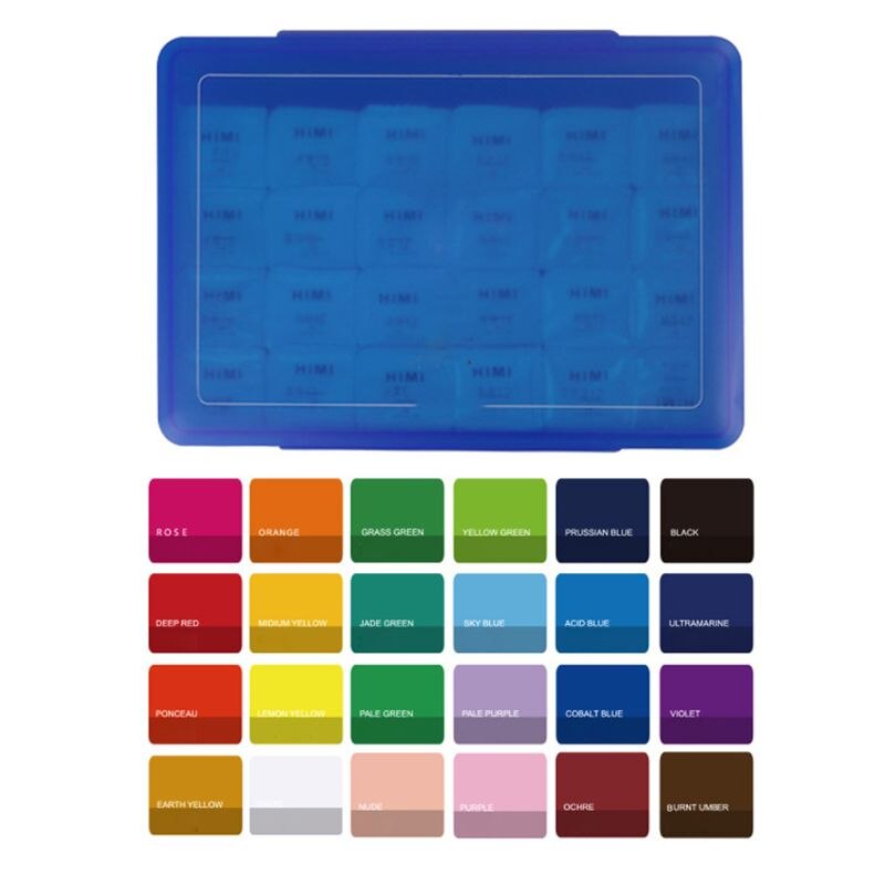 1 kasse 18/24 farver gouache maling sæt med palet 30ml akvarel maleri til kunstnere studerende leverer giftfri: G