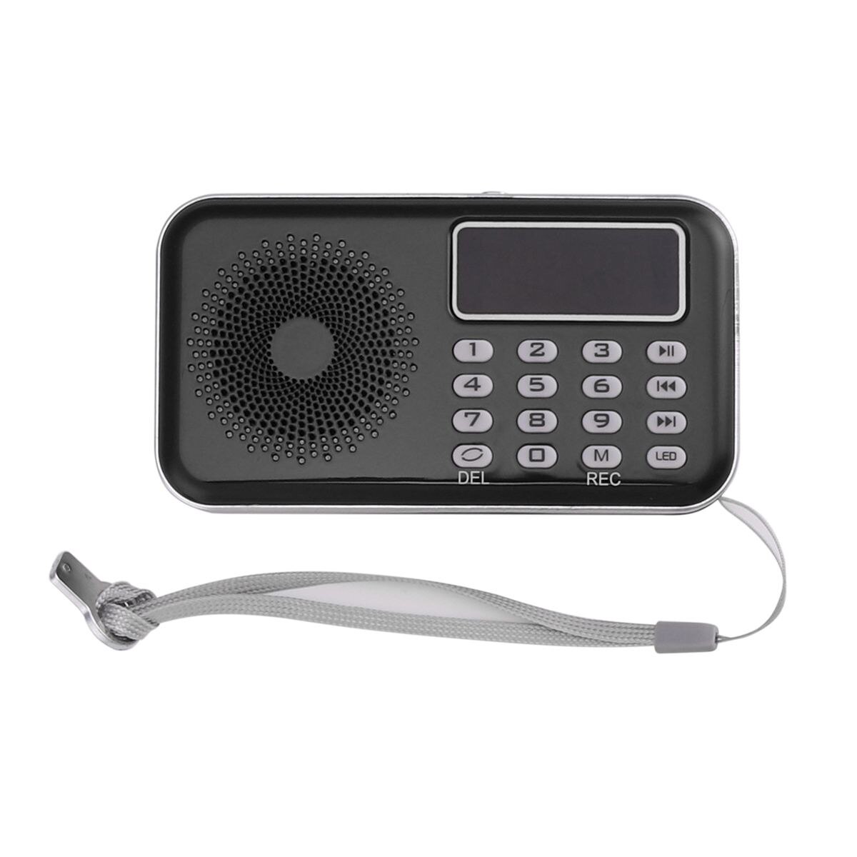 Digital FM Radio Micro SD/TF USB Disk Mp3 Radio LCD Display Internet Radio with Speaker: Black