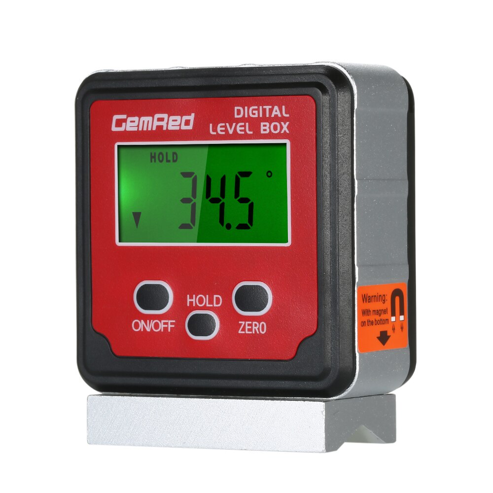 GemRed Level Box Angle Gauge Measuring Tool Digital Angle Finder Inclinometer Level Gauge Magnetic Base: Magnetic Base