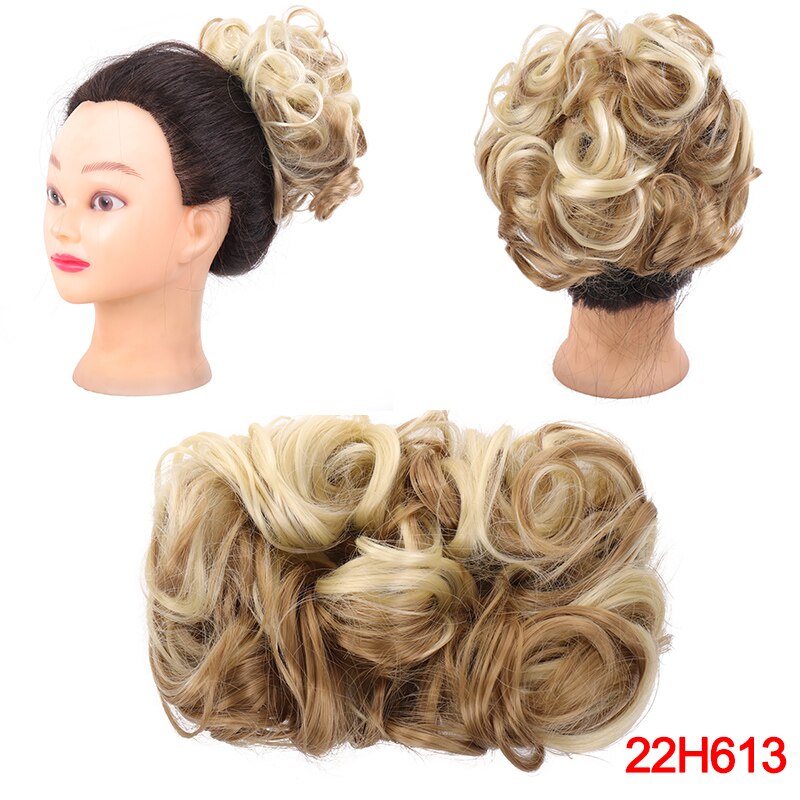 DIANQI synthetische haar elastische gummiband lockige chignon Netz mit zwei kunststoff kämme hochsteckfrisur abdeckung haar brötchen afro chignon für frauen: 22H613