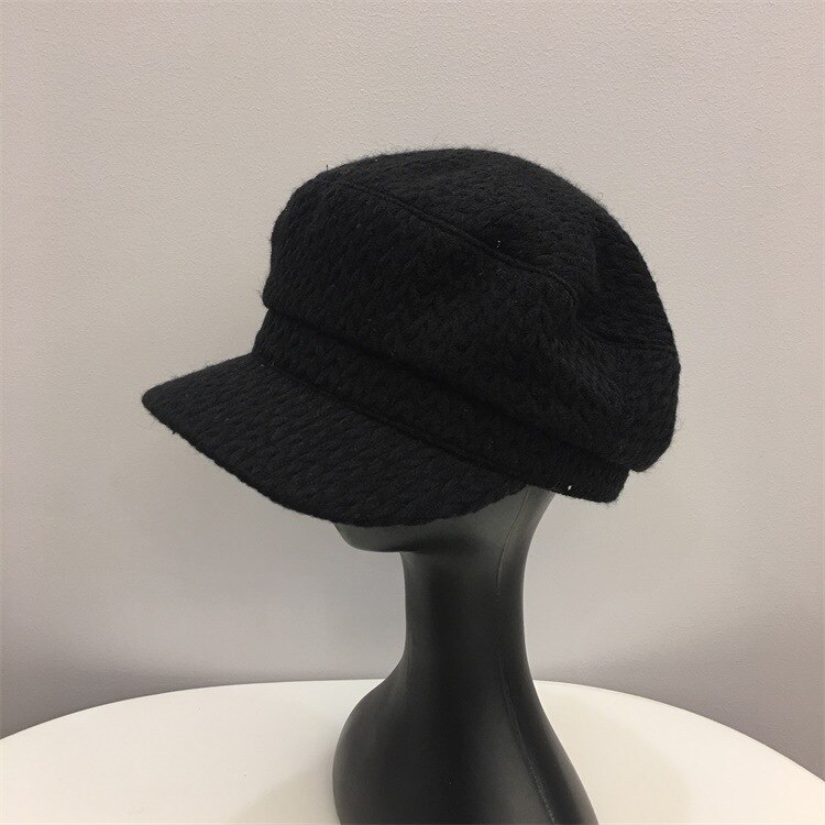 202010-2019090903 herbst Winter Dicke linie betroffen weben freizeit Dame Achteckigen Hütte männer frauen visiere kappe: Schwarz