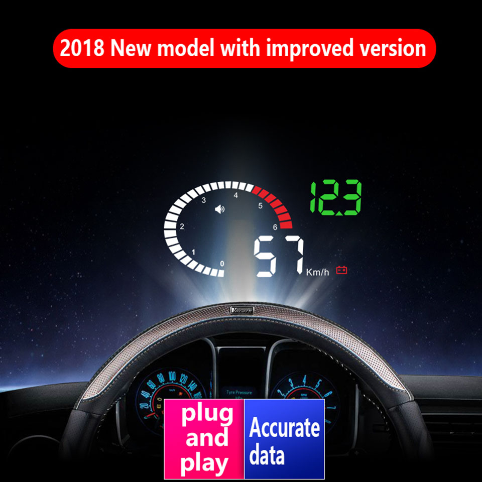 Hud OBD2 Kopf hoch Anzeige OBD Auto Tacho X6 3 "OBD2 Speedo Über Geschwindigkeit Spannung Alarm Windschutzscheibe Projektor OBDii stecker